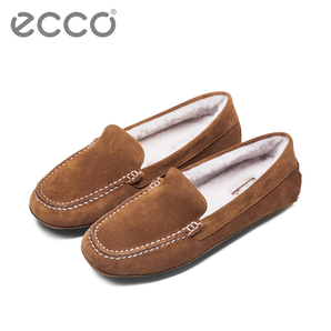 双十一预售！ECCO 爱步 温暖莫克 女士真皮羊毛内衬一脚蹬鞋 三色