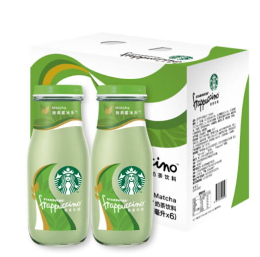星巴克starbucks星冰乐抹茶味咖啡饮料281ml6瓶整箱装