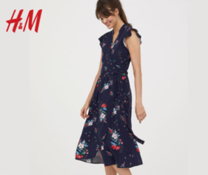 H&M HM0596243 荷叶短袖女式连衣裙