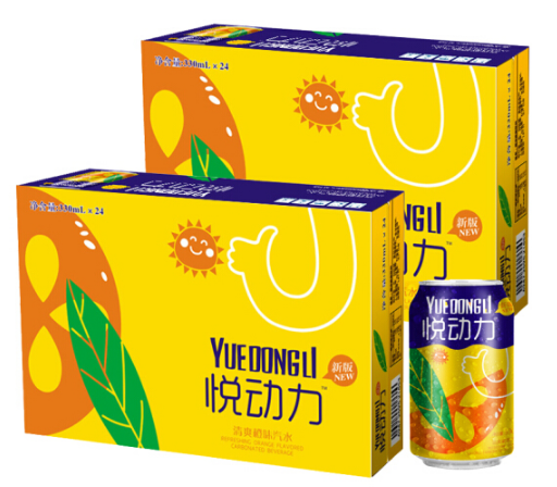 悦动力 果味汽水 清爽橙味橙汁 330ml*24罐