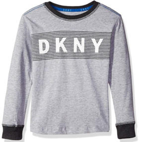 限4码！DKNY 男孩小长袖圆领下摆 T 恤  含税到手80元左右