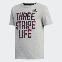  adidas 阿迪达斯 Three Stripe Life 男童短袖T恤  