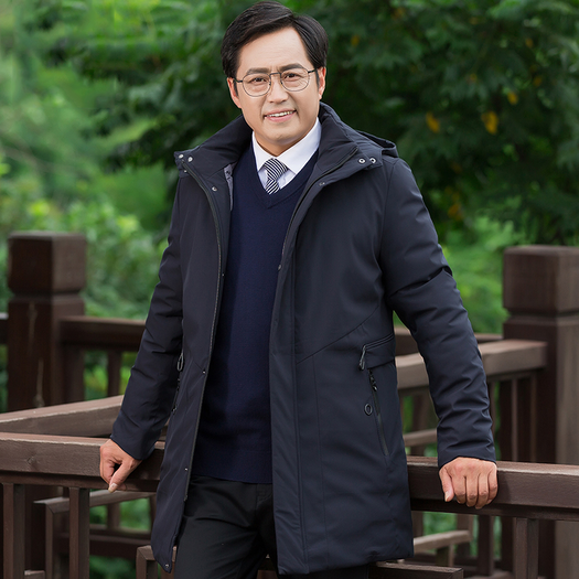 中年棉衣男士冬装加厚4050岁爸爸装棉服外套中老年棉袄男中长款