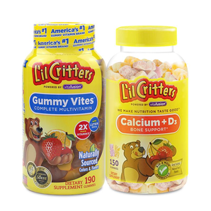 L'il Critters 丽贵 小熊糖儿童辅食复合多种维生素190粒/瓶+钙vd3 150粒/瓶