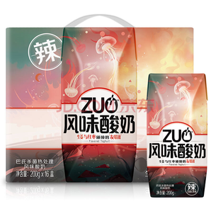 华南：蒙牛 ZUO风味酸牛奶 生姜红枣辣味 200g*16 礼盒装 