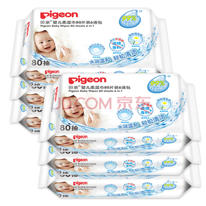 Pigeon 贝亲 婴儿柔湿巾 湿纸巾 80片装（6包）