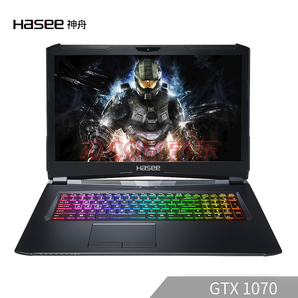 神舟(HASEE)精盾G99E GTX1070 8G独显 17.3英寸120Hz电竞屏 商务游戏笔记本电脑