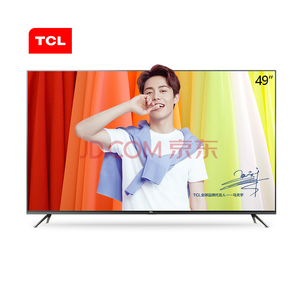 TCL 49V2 49英寸 纤薄全面屏 4K超清HDR电视机 30核人工智能（银河灰）