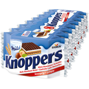 凑单！Knoppers 5层夹心牛奶榛子巧克力威化饼干 8*25g