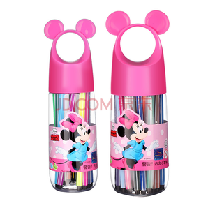 迪士尼 （Disney）可水洗24色水彩笔/儿童彩色笔/画笔套装  粉色D01388N