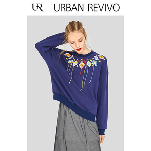 双12预告： URBAN REVIVO YL03S4EN2003 女装印花休闲保暖棉T恤衫 99元