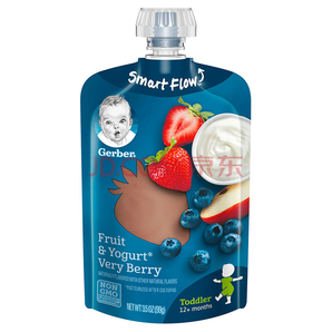 嘉宝Gerber 婴幼儿辅食 非常莓果酸奶果泥 4段12个月以上 99g/袋 