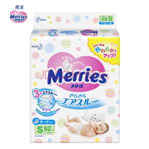 Merries 妙而舒 婴儿纸尿裤 S 82片  
