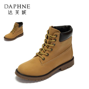 Daphne 达芙妮 1516605012 女士系带方跟马丁靴 54.9元包邮