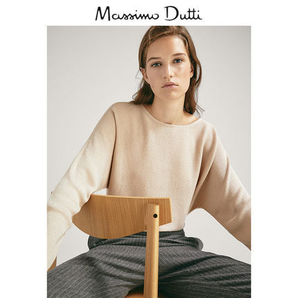 Massimo  Dutti  女装羊毛/丝质横罗纹针织衫05698777958