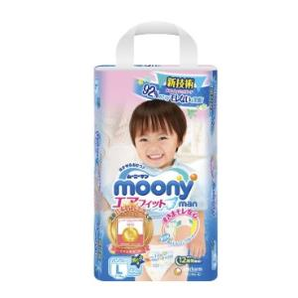 moony 尤妮佳 婴儿纸尿裤 L44片