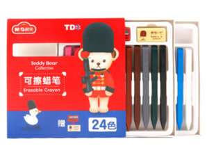 晨光(M&G)泰迪系列 24色 可擦蜡笔 24支/盒 QGMY4206 9.9元（可满5件6折）