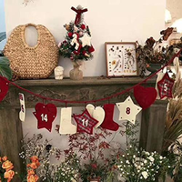 致暖 Warmest 圣诞元旦 装饰横幅 红色气氛礼物 数字 口袋挂袋装饰 挂饰条幅（单条装）