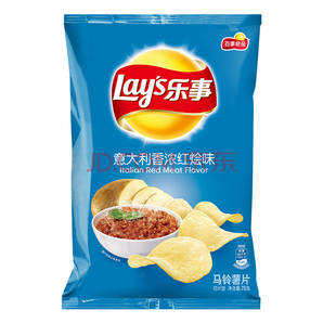 乐事 Lay's 薯片意大利香浓红烩味75克