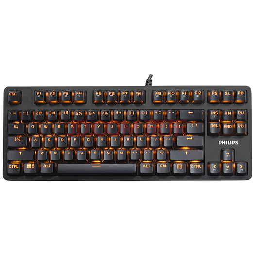 飞利浦philipsspk8601bqsc87键黑色单光青轴机械键盘