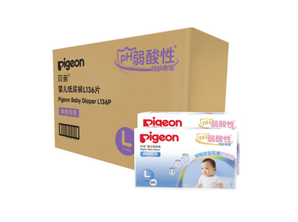某东PLUS会员： Pigeon 贝亲 弱酸性 婴儿纸尿裤 L136片 *2件 222.5元包邮（双重优惠，合111.25元/件）