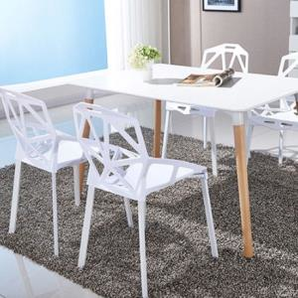 TIMI天米 北欧几何椅组合 白色 1.2米餐桌+4把白色椅子 796元包邮