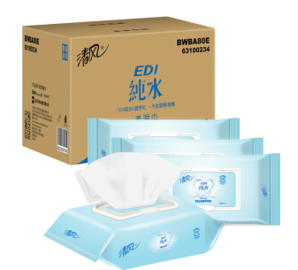 清风 (APP) 湿巾 EDI纯水系列 80片*4包 (整箱销售)