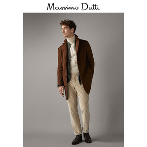  13号：Massimo Dutti 02406291700 男装 素色羊毛/山羊绒大衣