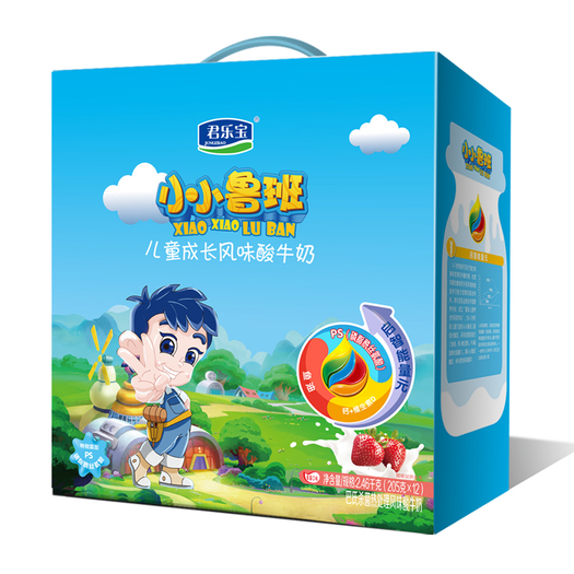 为3-7岁阶段儿童打造的小小鲁班儿童成长酸奶,采用启智能量元