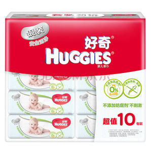 历史低价： Huggies 好奇 银装婴儿湿巾 80抽*10包装