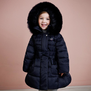 【保暖摇粒绒里料】韩国童装Jelispoon吉哩熊冬季新款女童大气优雅长款厚外套
