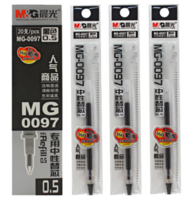 M&G 晨光 MG0097 子弹头笔芯 黑色 0.5mm 20支/盒 *3件 13.65元（4.55元/件）