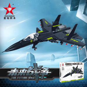 STAR DIAMOND 星钻积木 军事组装飞机模型 80052 中国战机-J15 隐形黑 39.9元包邮（需用券）