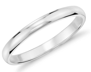 Blue Nile 14k  白金经典结婚戒指（2毫米）
