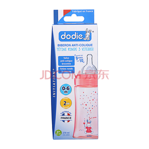Dodie三流速-宽口径PP奶瓶270ml（0-6个月）