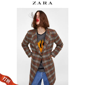 限尺码： ZARA 08151660707 女装复古格纹大衣 359元
