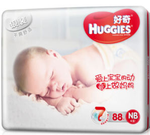 HUGGIES 好奇 银装 婴儿纸尿裤 NB号 88片