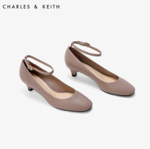 CHARLES&KEITH   纯色后袢带猫跟玛丽珍女士中跟鞋 