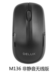 DeLUX 多彩 M136 无线光学鼠标 黑色