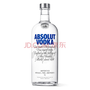 绝对伏特加（Absolut Vodka）洋酒 伏特加 1000ml