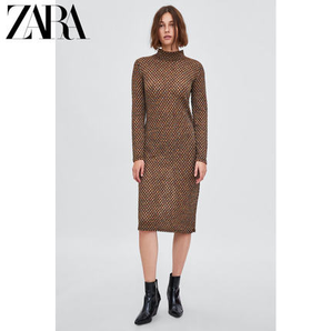 限M码！ZARA新款 TRF 女装 金属色线连衣裙 