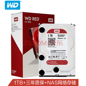 西部数据 红盘 1TB SATA6Gb/s 64M 网络储存(NAS)硬盘(WD10EFRX)