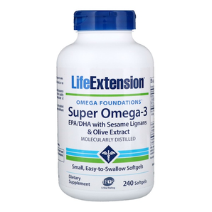 Life Extension, Omega基础，超级Omega-3, 240粒软胶囊