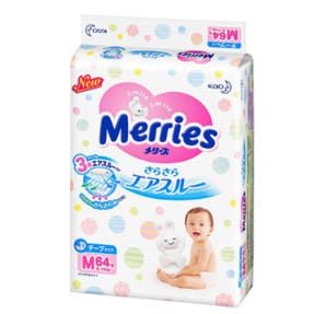 Kao 花王 Merries 妙而舒 婴儿纸尿裤 M64片 4包装 274.50元含税包邮（合68.6元/包）