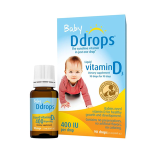 新人专享： Ddrops Baby Vitamin D3 婴儿维生素D3滴剂（400 IU，90滴） 69元包邮