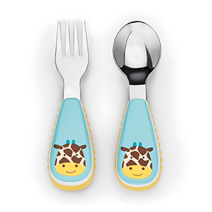 美国 SKIP HOP 可爱动物园餐具叉和勺 长颈鹿SH252359
