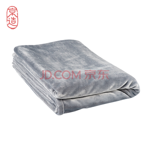 京造 法兰绒毯子 超柔毛毯 午睡空调毯 加厚床单150x200cm 高级灰