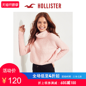 Hollister2018年冬季新品绒毛高领短款针织衫 女 230766-1
