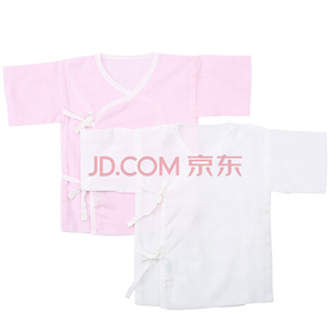 PurCotton 全棉时代 婴儿纱布短款衣服 粉色+白色 2件套 低至30.8元（3件7折）