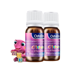 21日0点： Ostelin 奥斯特林 儿童维生素D3滴剂 400IU 2件装